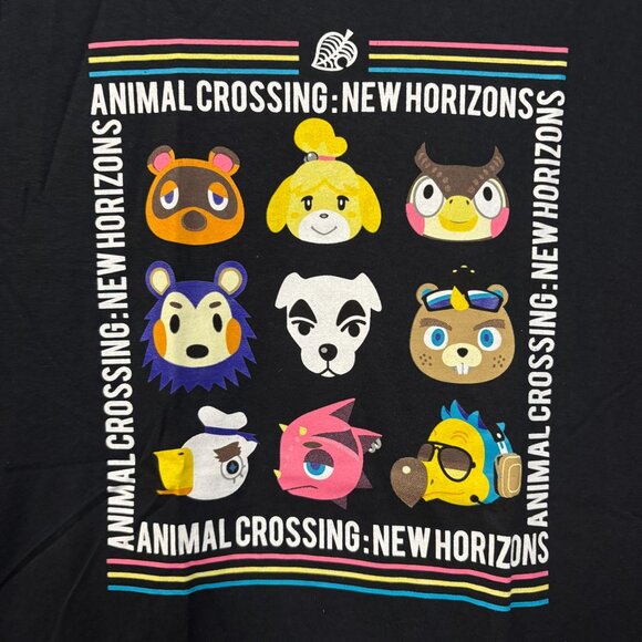 Animal Crossing: New Horizon Grid Graphic Design T-Shirt Small - Picture 2 of 4